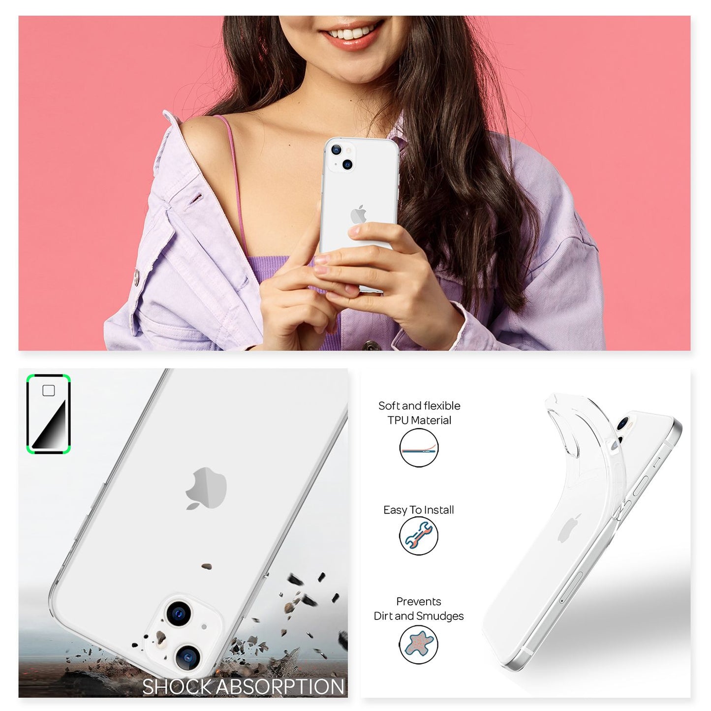 NALIA Silikon Handyhülle IPhone 13 AirFlex Klarheit - Dünn 0,5 Mm Passgenau Transparent