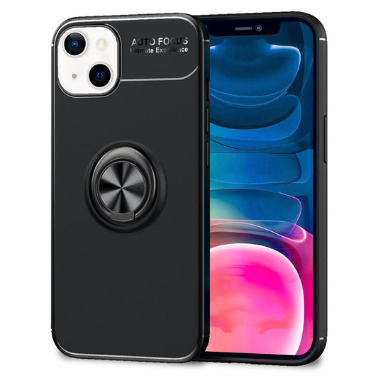 Husă NALIA Grip360 neagră cu inel de susținere la 360° și suport - Compatibilă cu iPhone 13 Mini, ușoară, compactă