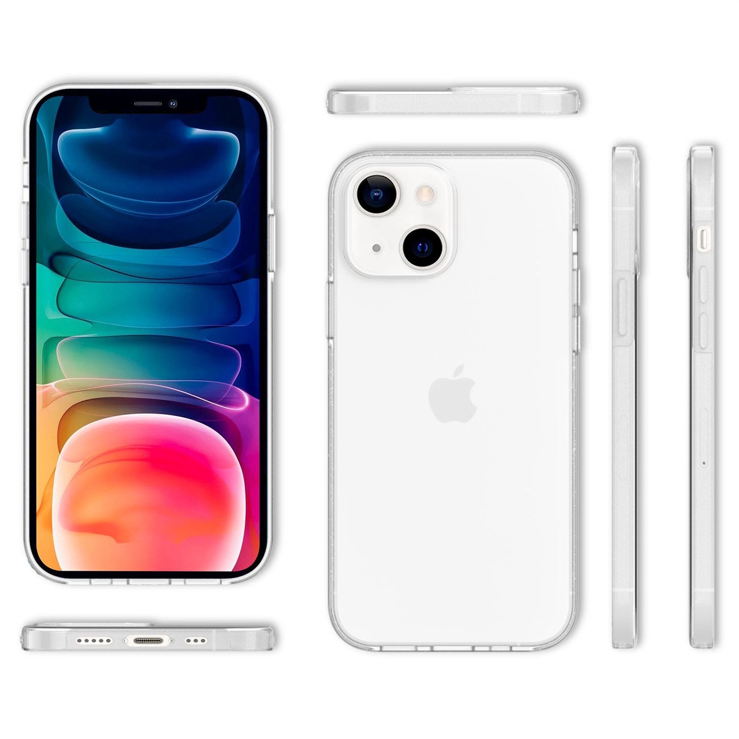 NALIA Klare 360° Schutzhülle IPhone 13 - Größe 6,1 Zoll, Transparent, Displayschutz
