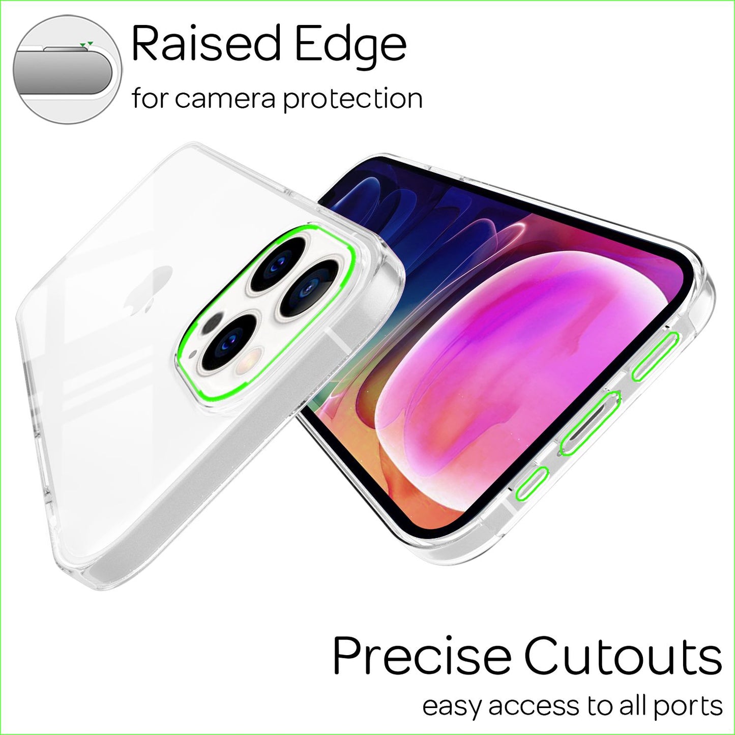 NALIA Klare 360° Schutzhülle für iPhone 13 Pro Max, Komplettschutz Transparent, Hardcase & Silikon & Displayschutz