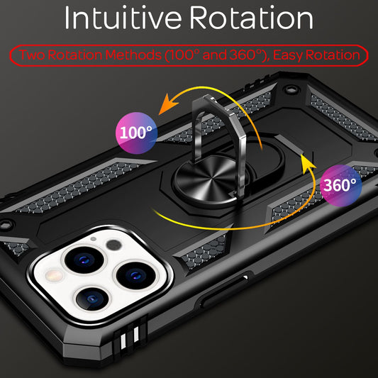 NALIA Ring Hülle für iPhone 13 Pro Max, Hard Case mit TPU Silikon Bumper Cover