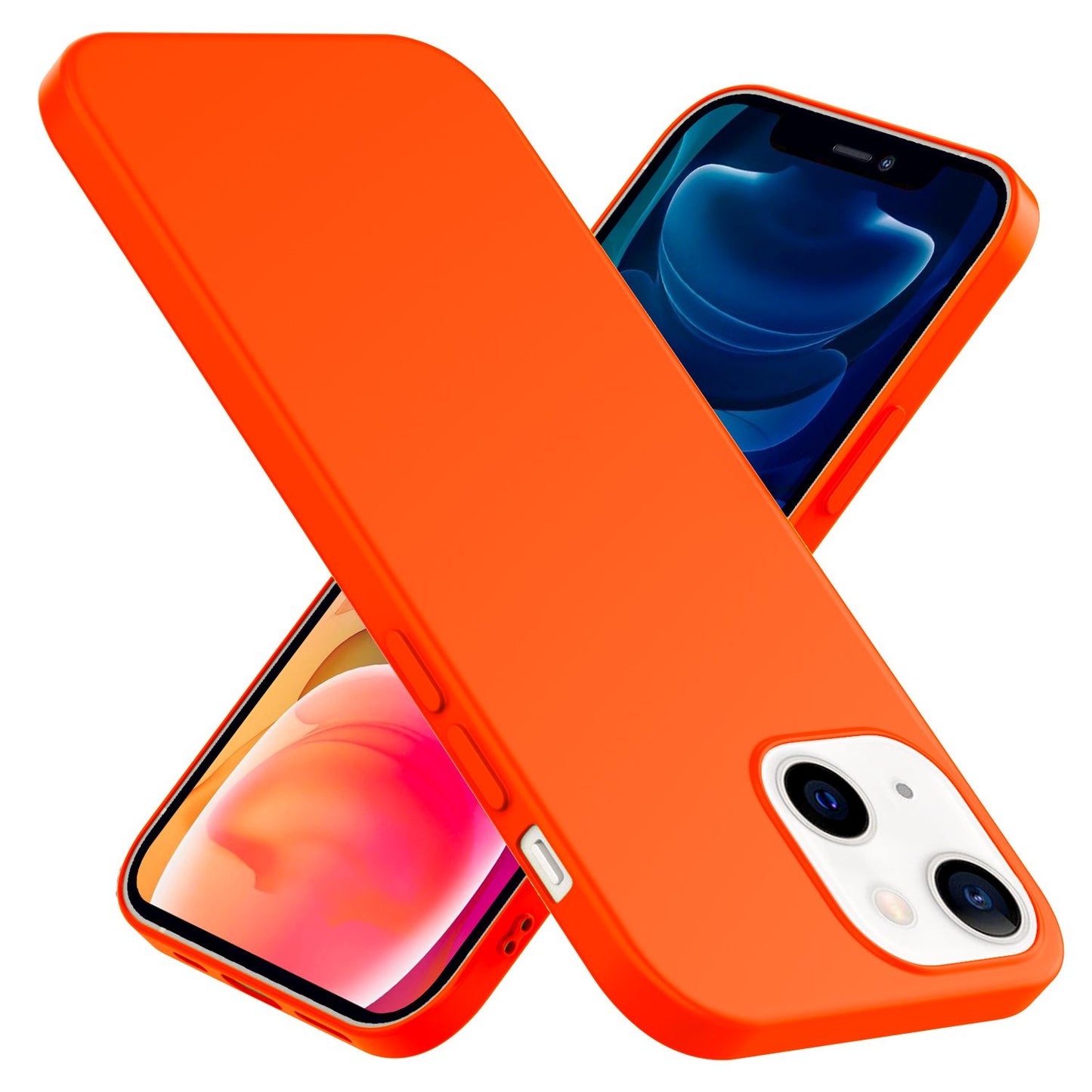 NALIA Bunte Neon Handy Hülle für iPhone 13, Matt Silikon Case Cover Bumper Etui