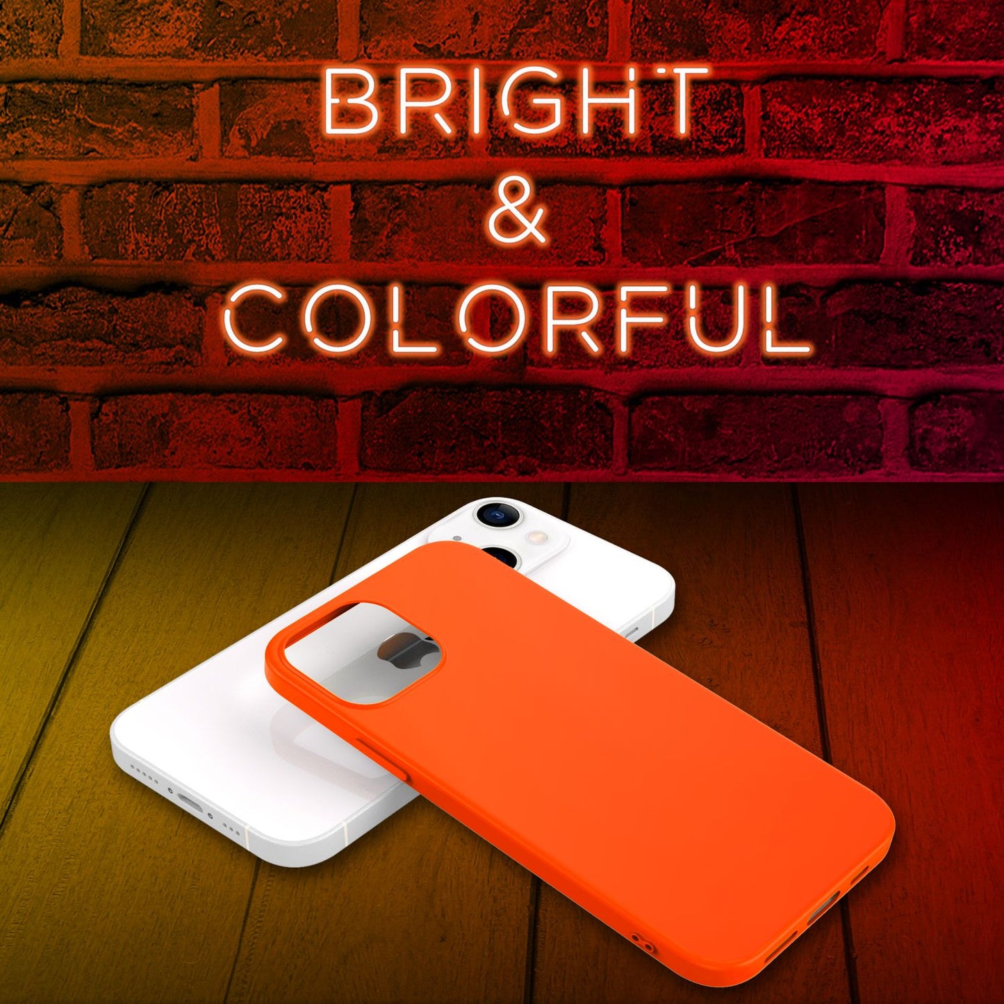 NALIA Bunte Neon Handy Hülle für iPhone 13, Matt Silikon Case Cover Bumper Etui