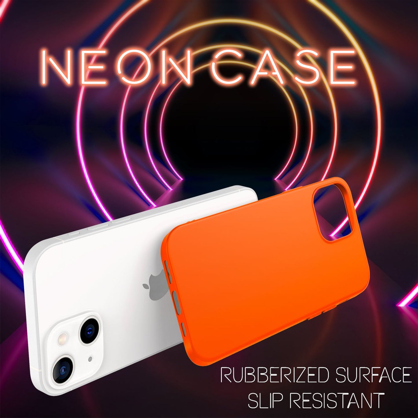 NALIA Bunte Neon Handy Hülle für iPhone 13, Matt Silikon Case Cover Bumper Etui