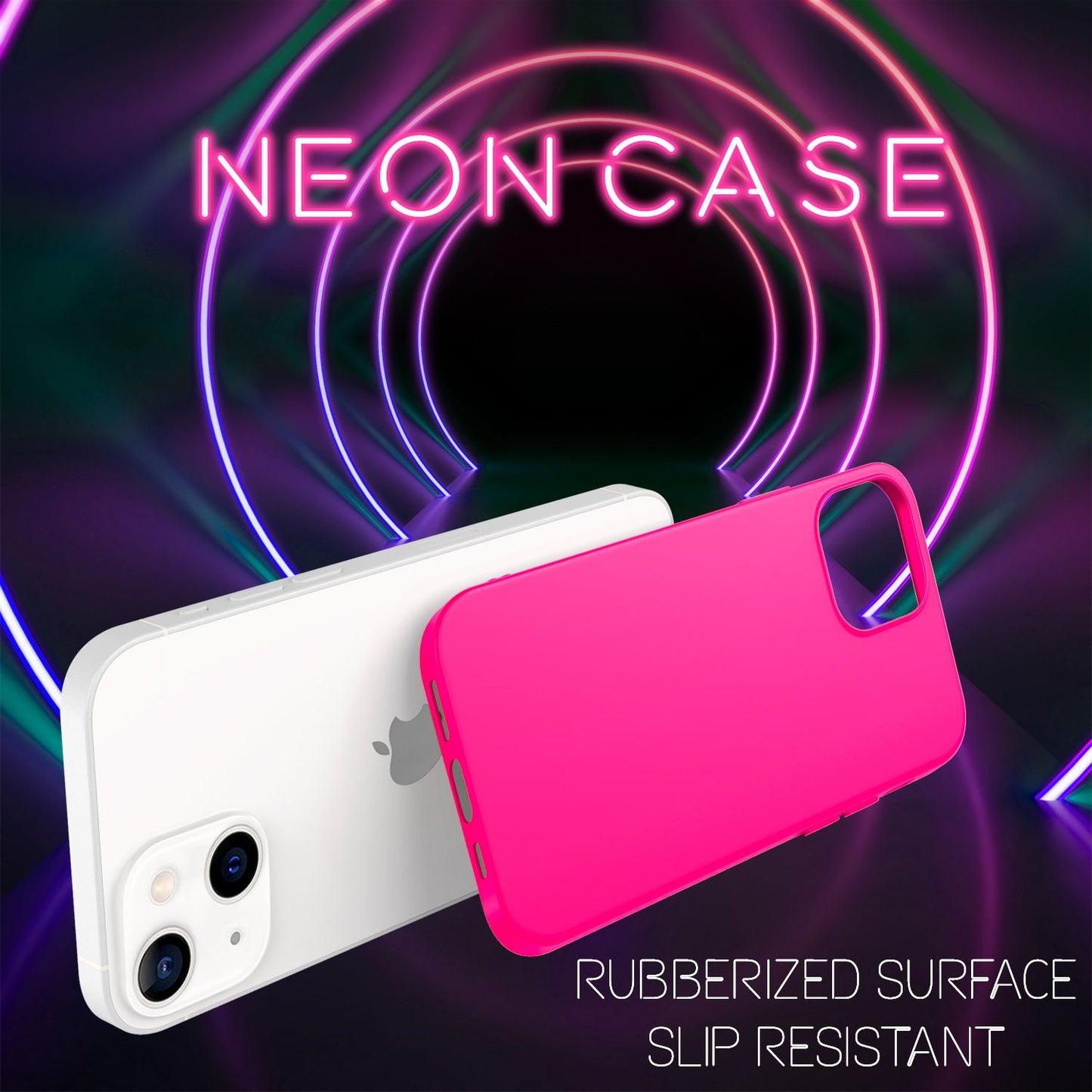 NALIA Bunte Neon Handy Hülle für iPhone 13, Matt Silikon Case Cover Bumper Etui