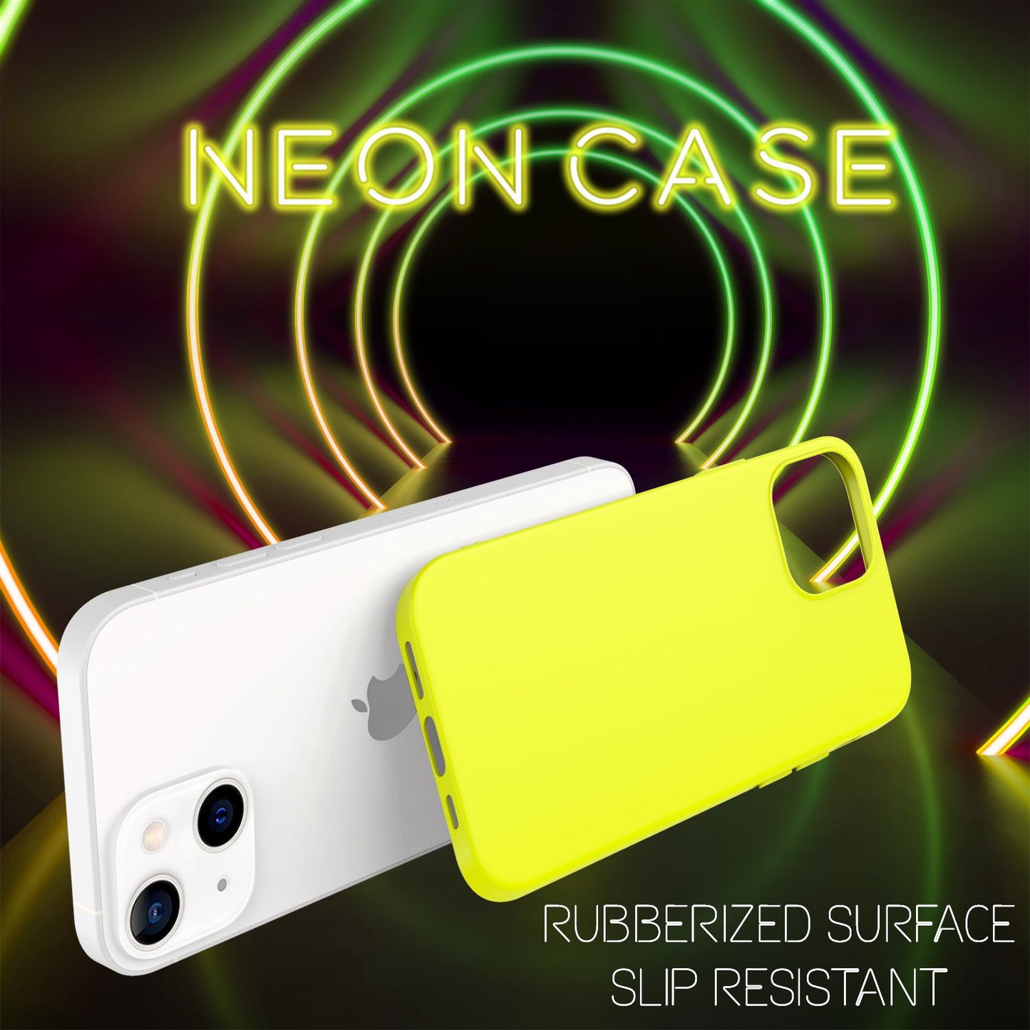 NALIA Bunte Neon Handy Hülle für iPhone 13, Matt Silikon Case Cover Bumper Etui