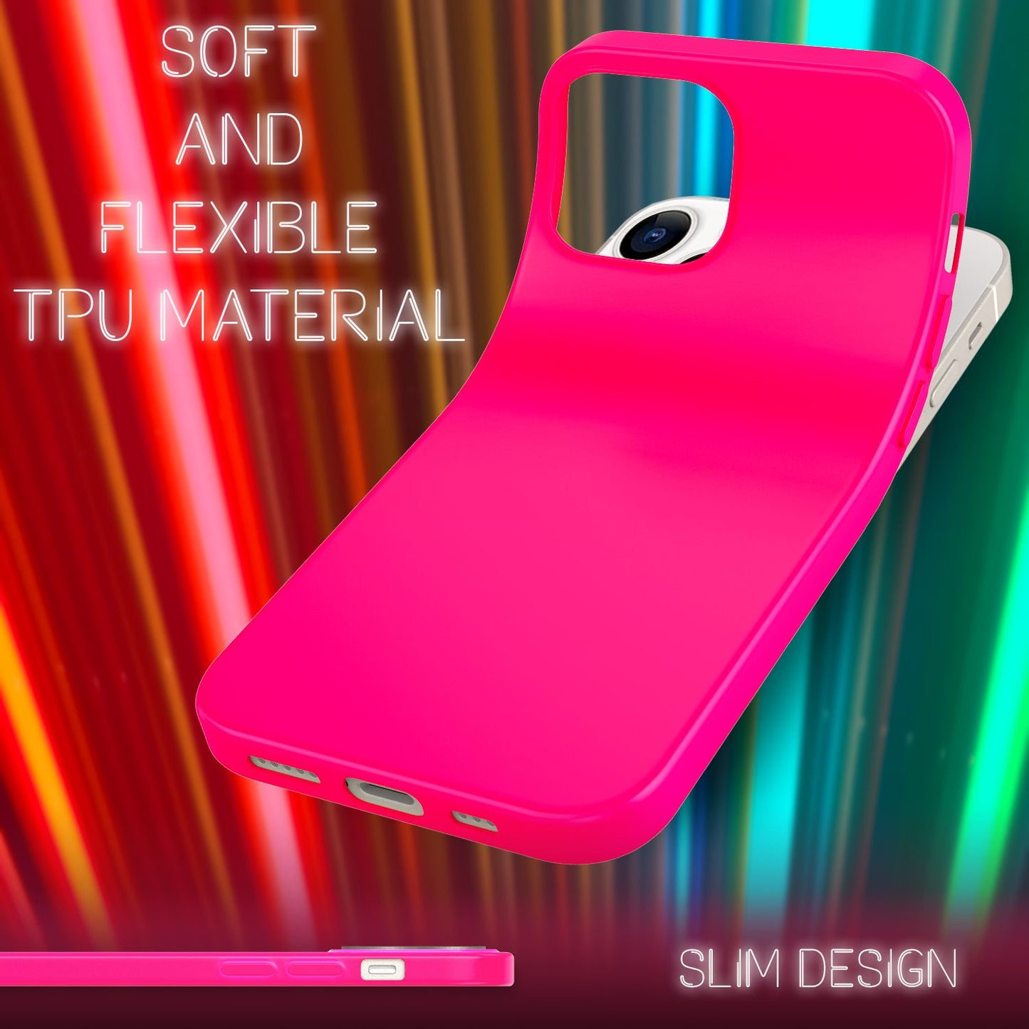 NALIA Neonfarben Look Case iPhone 13 Pro Max Silikon Hülle - TPU Schutz, Leicht, Premium