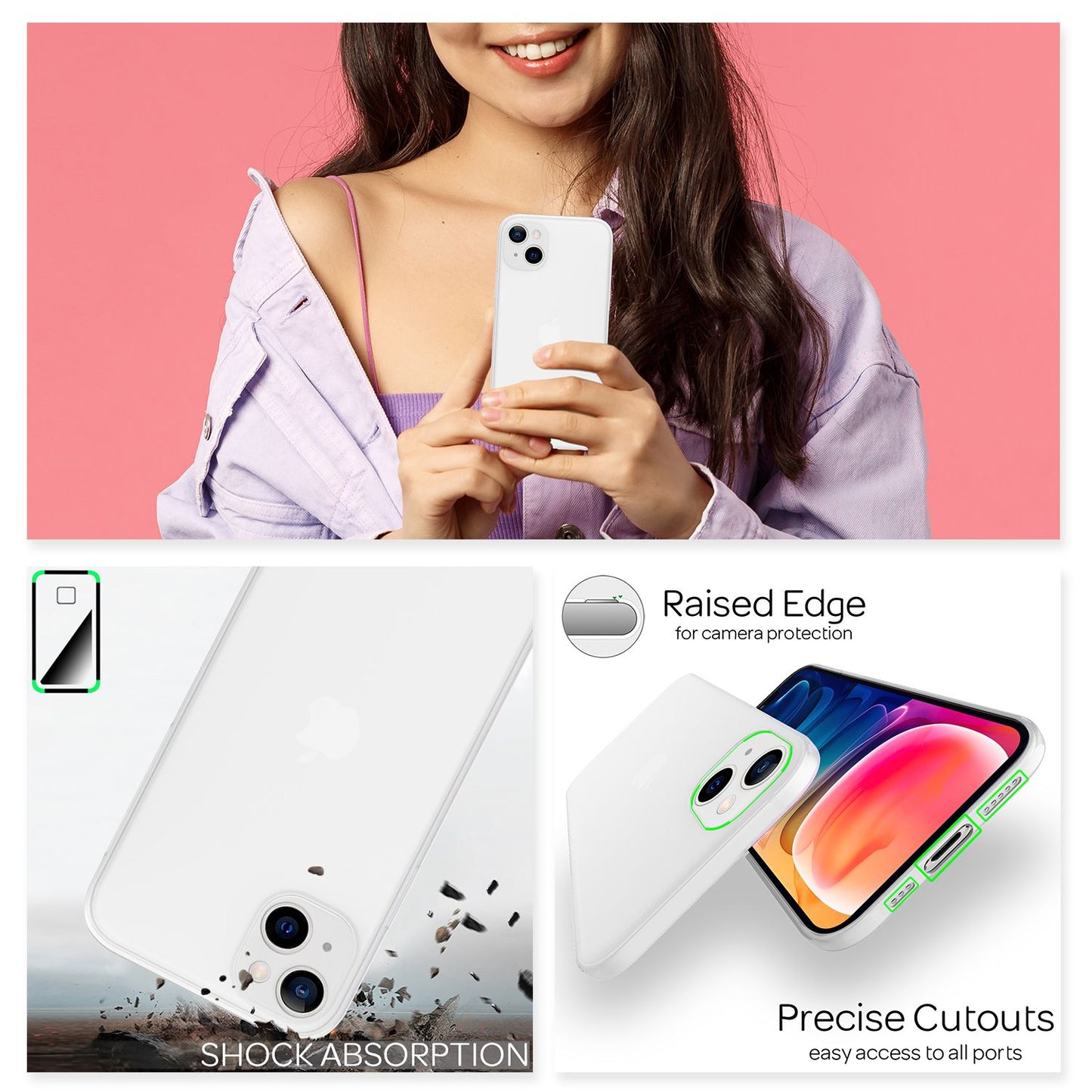 NALIA Extrem Dünnes Hardcase für iPhone 13, Durchsichtig 0,3mm Schlank Ultra-Dünn Matt Anti-Fingerabdruck Leicht