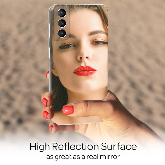 NALIA Hartglas Case Spiegeleffekt - 9H Glas Dünne Hülle Silikonbumper