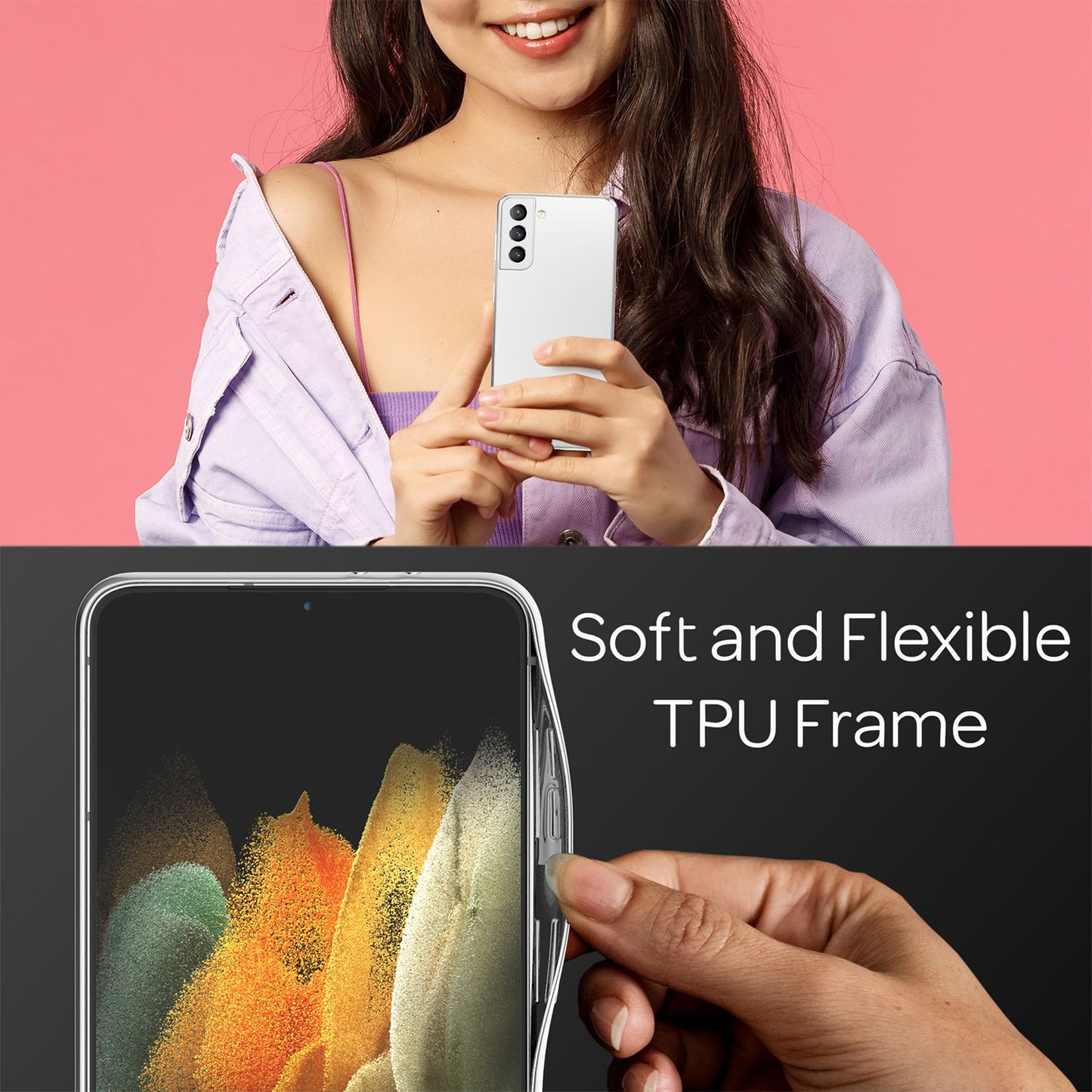 NALIA Hartglas Case Spiegeleffekt - 9H Glas Dünne Hülle Silikonbumper