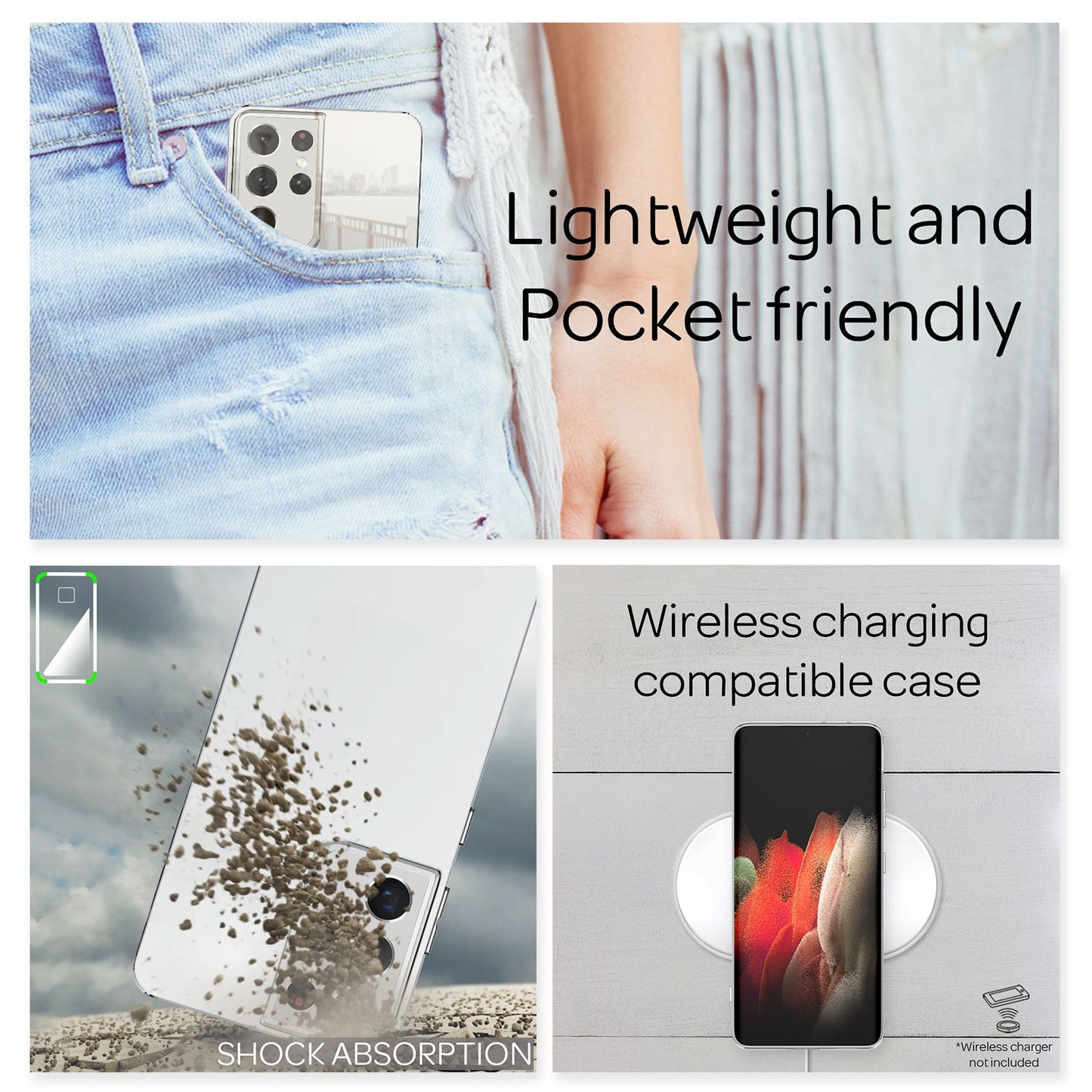 NALIA Galaxy S21 Ultra Spiegel Hartglas Case - Spiegeleffekt, 9H Glas, Kratzfest