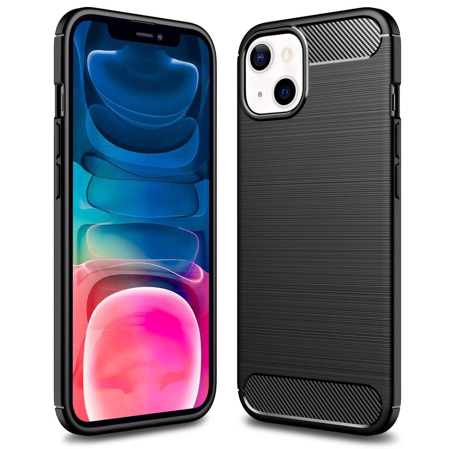 Etui Nalia Vortex Carbon – kompatybilne z iPhone 13 Mini, silikon TPU, grubość 1,0 mm