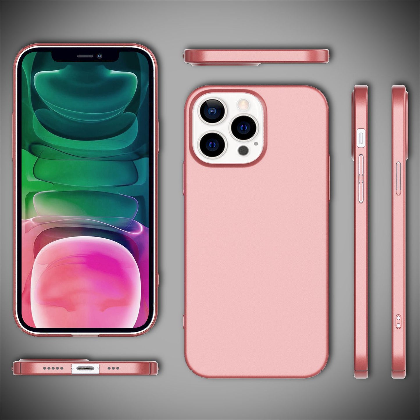 NALIA 0,5mm Dünne Handy Hülle für iPhone 13 Pro, Matt Hard Case Cover Bumper