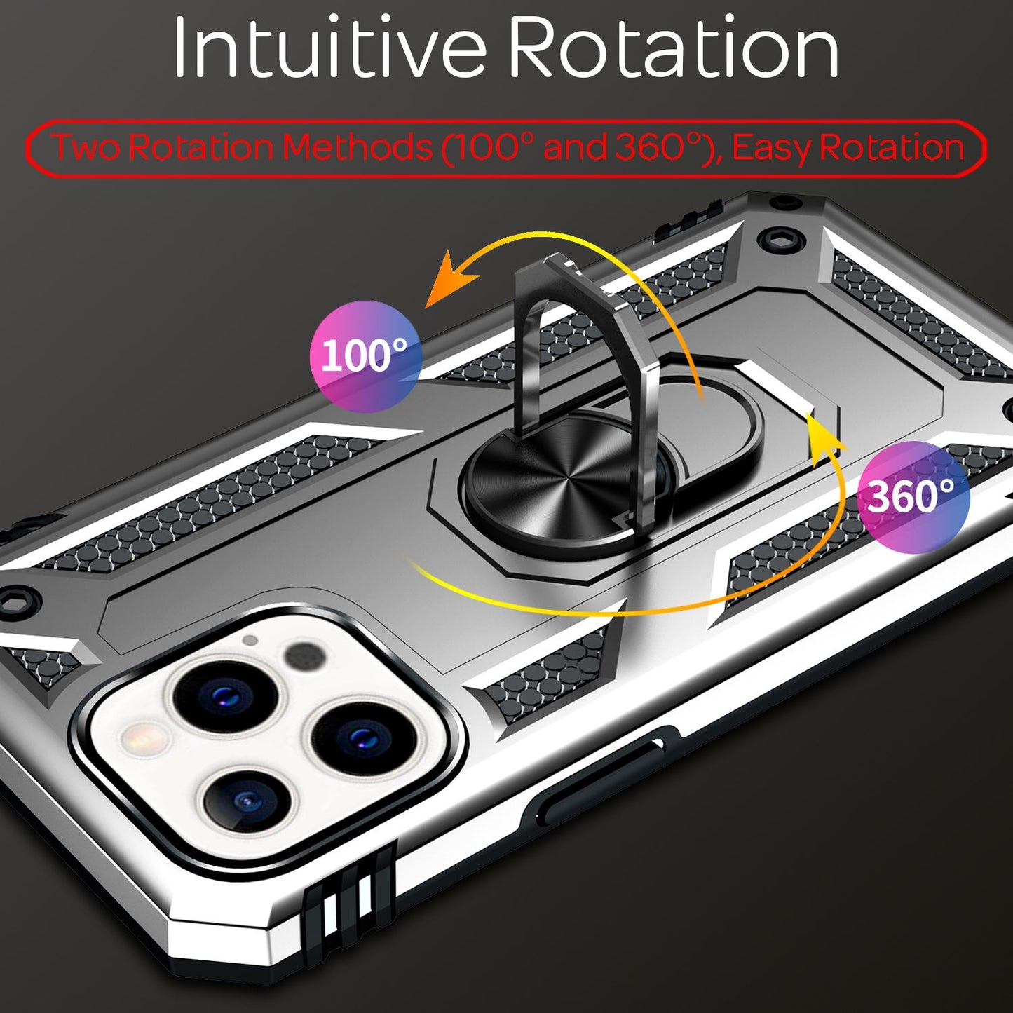 NALIA Ring Hülle für iPhone 13 Pro, Hard Case mit Silikon Bumper Cover Schutz