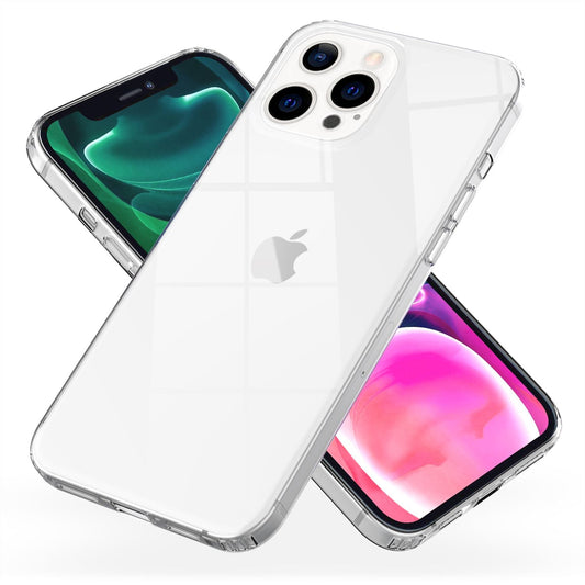 Husă transparentă NALIA rezistentă la zgârieturi pentru iPhone 13 Pro, spate rigid transparent, anti-îngălbenire, rezistentă la șocuri și ramă din silicon