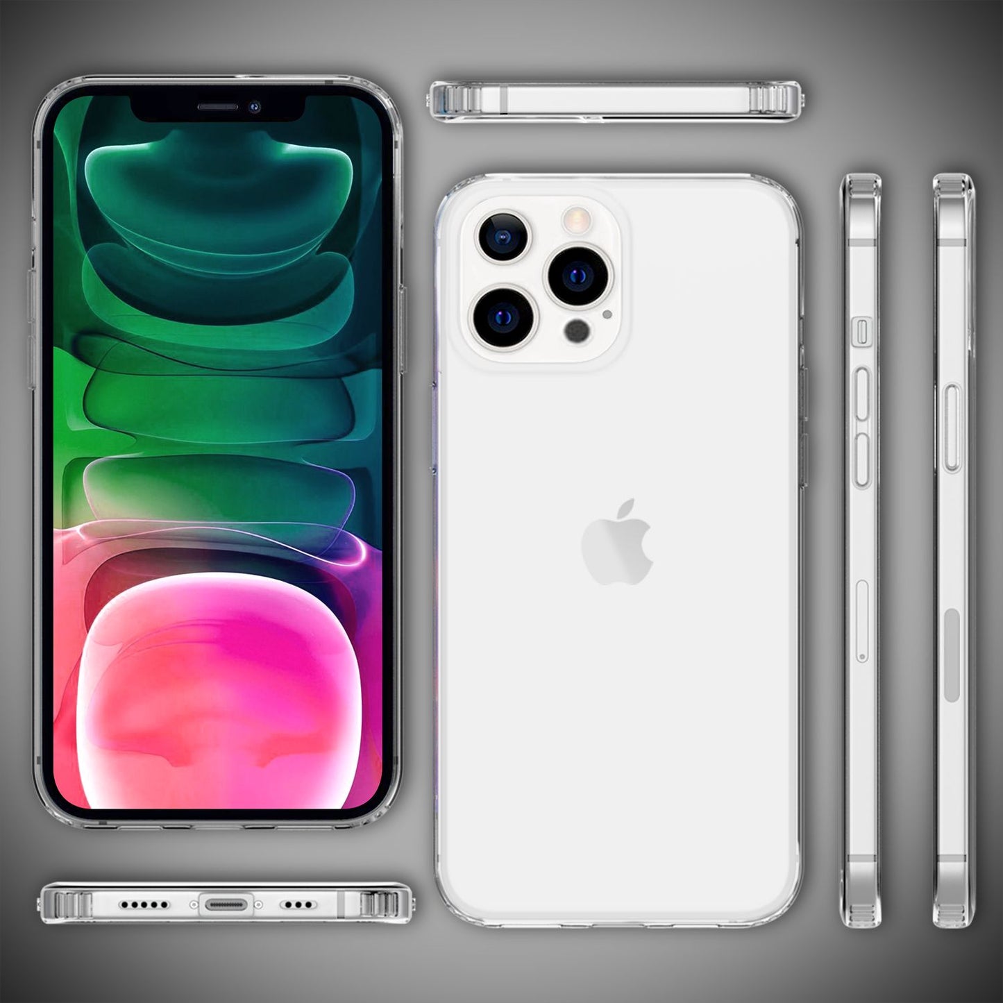 Husă transparentă NALIA rezistentă la zgârieturi pentru iPhone 13 Pro, spate rigid transparent, anti-îngălbenire, rezistentă la șocuri și ramă din silicon