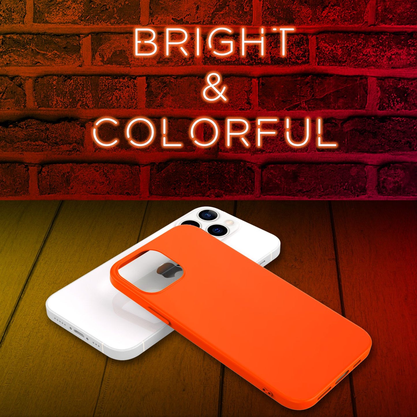 NALIA Bunte Neon Handy Hülle für iPhone 13 Pro, Matt Silikon Case Cover Bumper