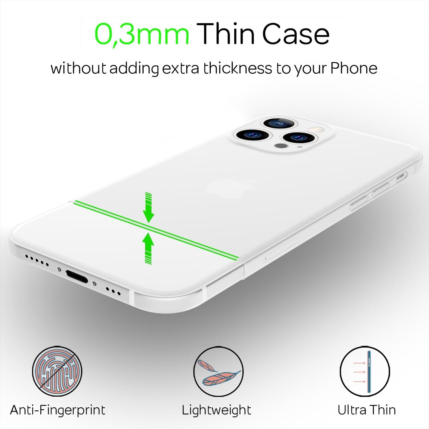 NALIA IPhone 13 Pro Extrem Dünnes Hardcase - Dicke 0,3mm, Transparent, Kompatibel mit iPhone 13 Pro