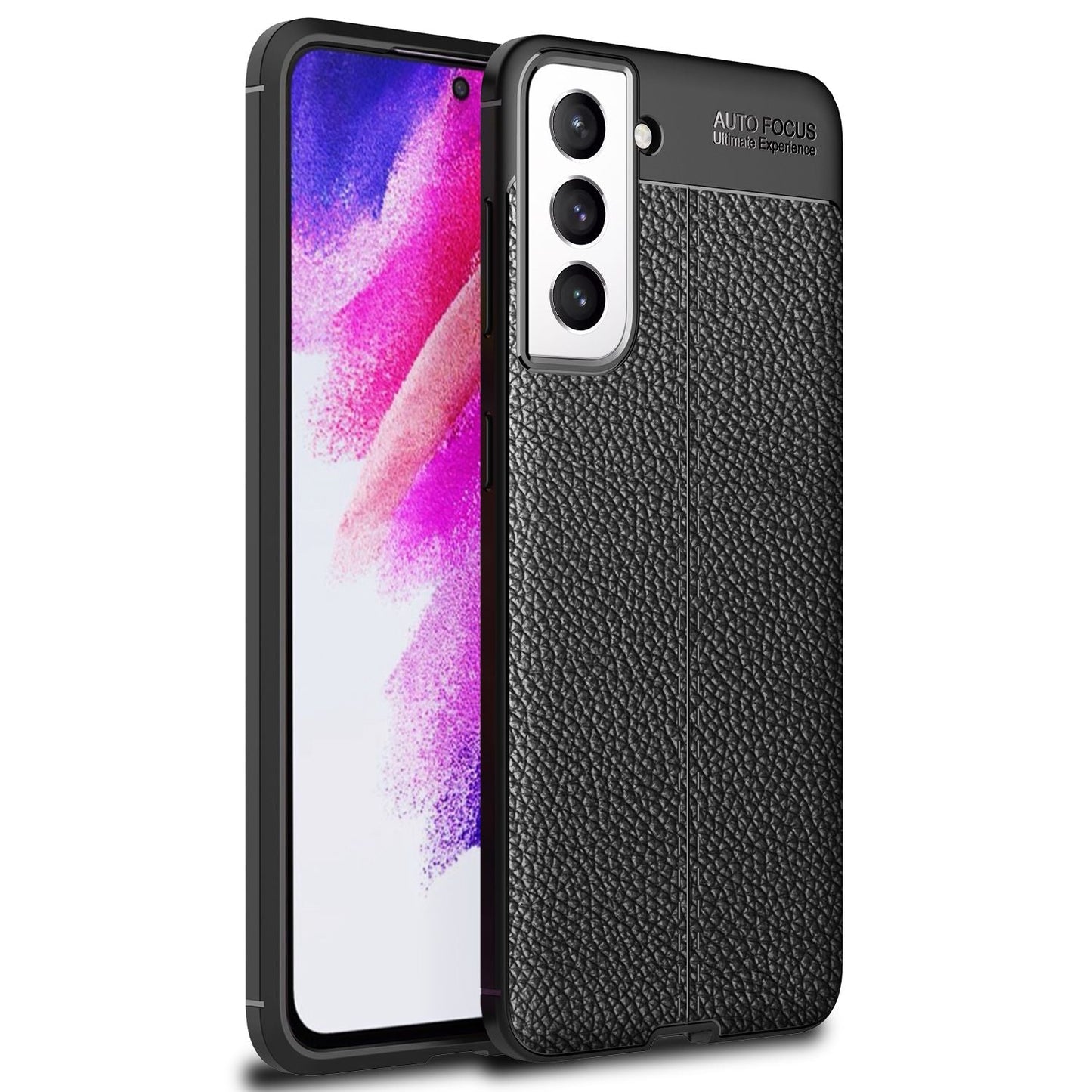 Husă NALIA cu aspect de piele - Galaxy S21 FE, silicon TPU cu aspect de piele, anti-amprente, rezistentă la zgârieturi