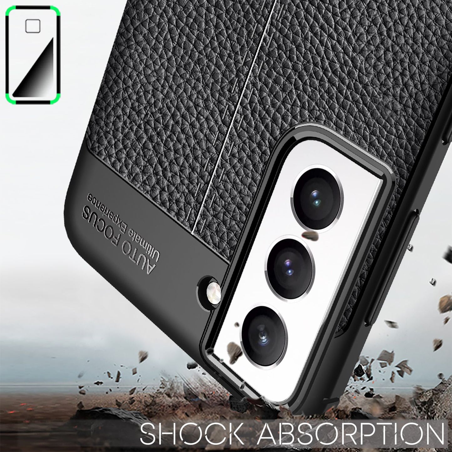 Husă NALIA cu aspect de piele - Galaxy S21 FE, silicon TPU cu aspect de piele, anti-amprente, rezistentă la zgârieturi