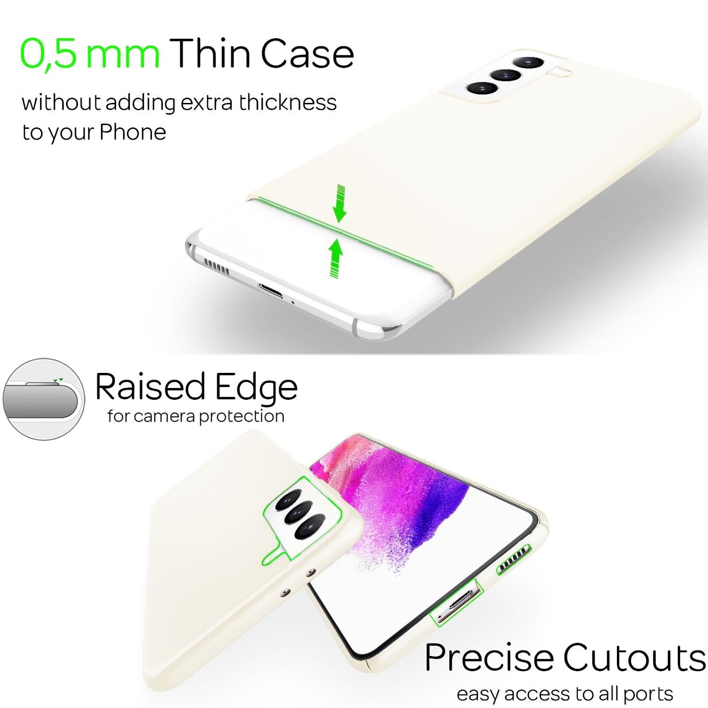 NALIA Ultra-Dünnes Hardcase für Samsung Galaxy S21 FE, Anti-Fingerabdruck Matt Rutschfest Extra-Leicht 0,5mm Schlank