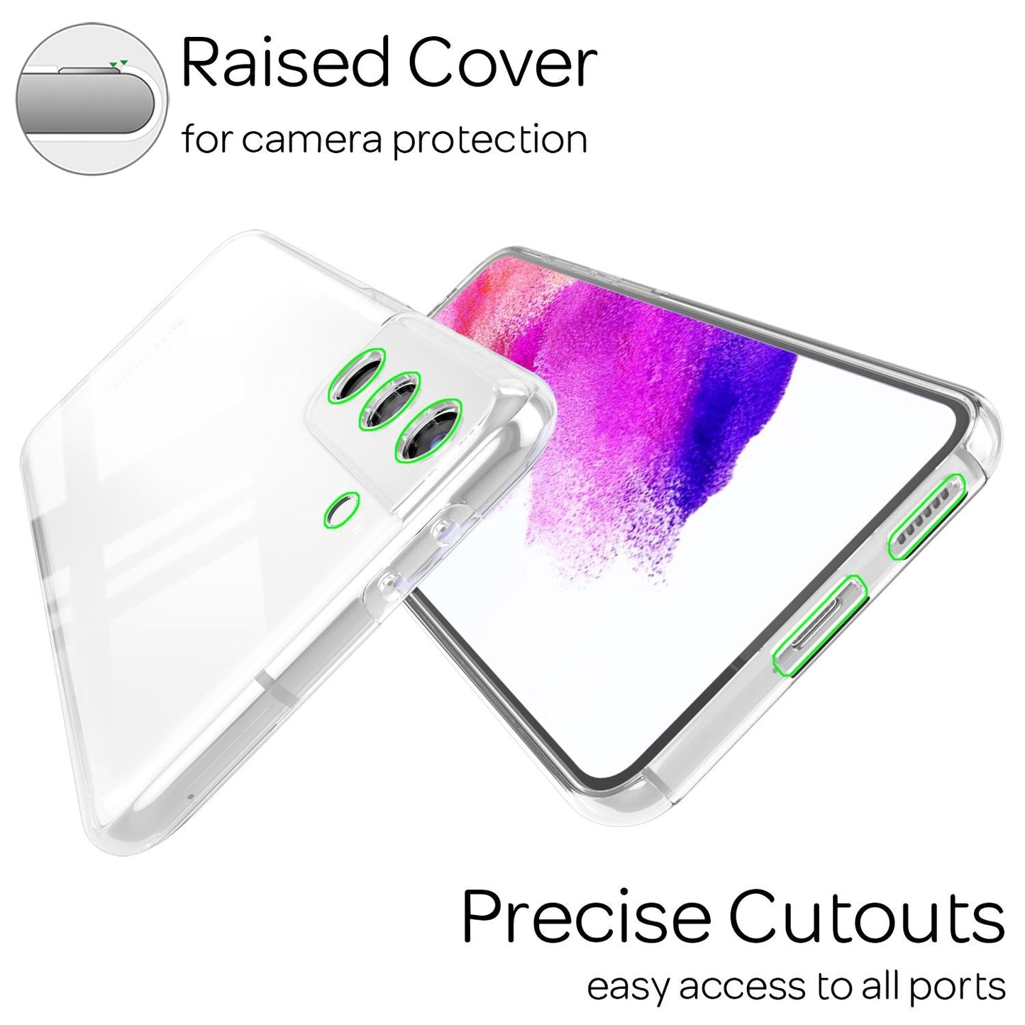 NALIA Klare 360° Schutzhülle - Galaxy S21 FE Dicke 1,0 mm Gewicht 20 g