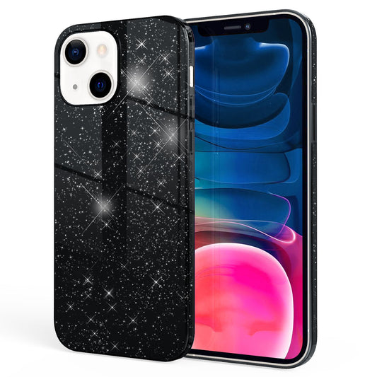 NALIA Husă robustă cu sclipici pentru iPhone 13 Mini, husă de protecție hibridă cu sclipici strălucitor, husă din silicon ranforsat