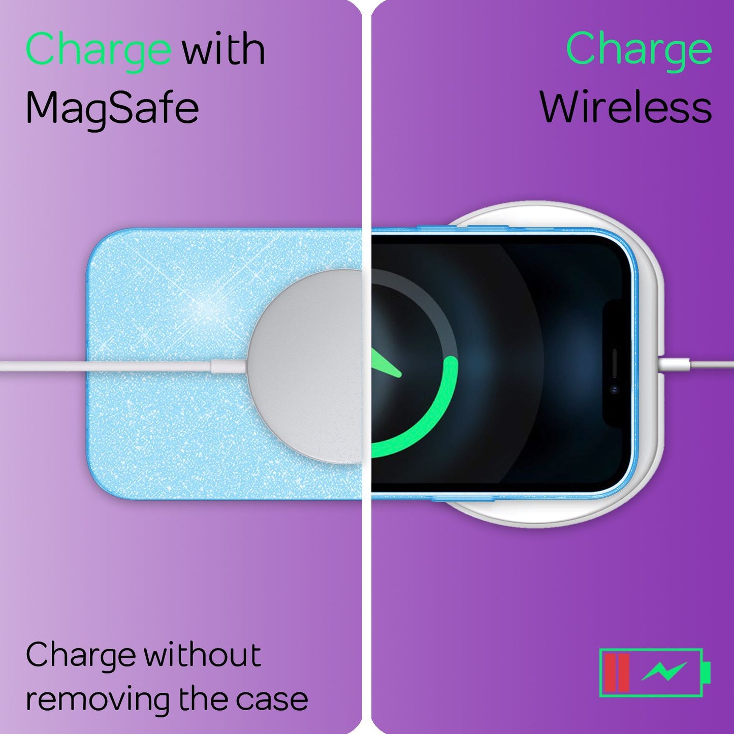 NALIA Husă robustă cu sclipici pentru iPhone 13 Mini, husă de protecție hibridă cu sclipici strălucitor, husă din silicon ranforsat