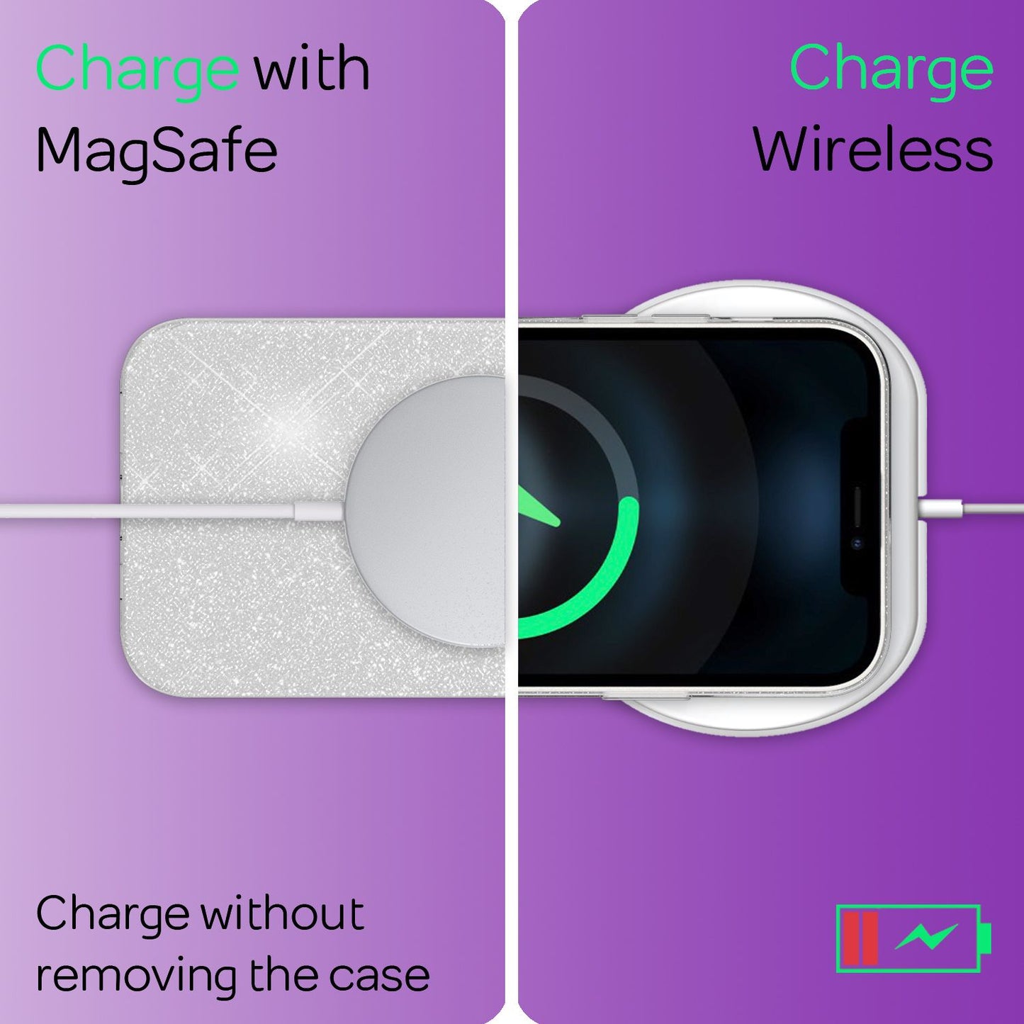 NALIA Husă robustă cu sclipici pentru iPhone 13 Mini, husă de protecție hibridă cu sclipici strălucitor, husă din silicon ranforsat