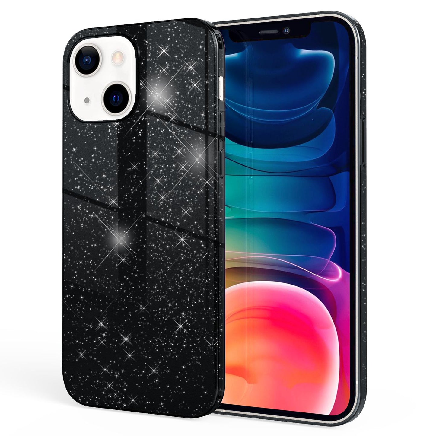 NALIA Robuste Glitzerhülle für iPhone 13, Stoßfeste Glänzende Glitzer Hybrid Schutzhülle Verstärkte Silikonhülle