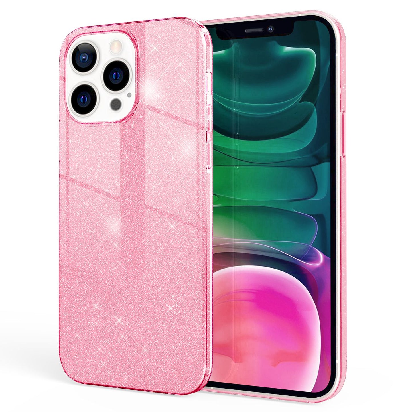 NALIA ShinePop Hülle Glitzerndes Hybrid Case - Kompatibel iPhone 13 Pro Stoßfest Silikon