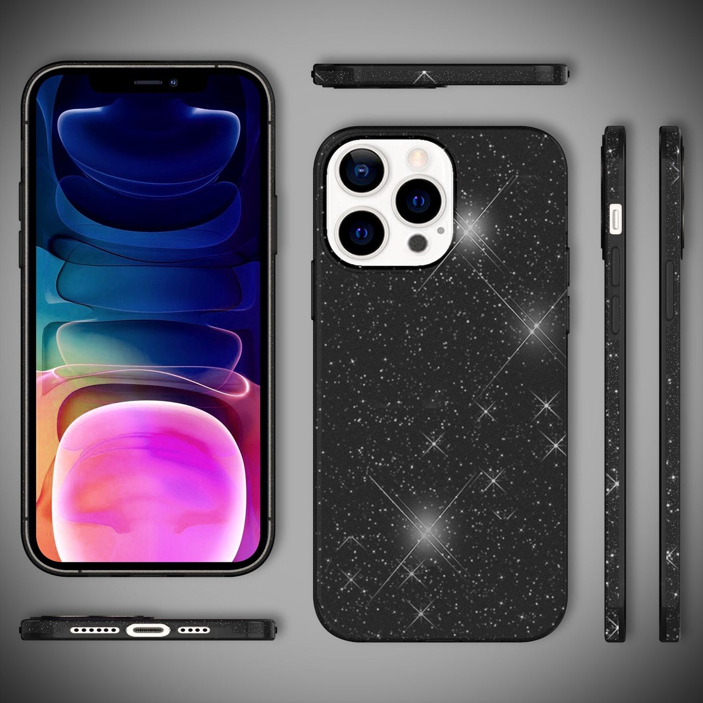 NALIA Robuste Glitzerhülle für iPhone 13 Pro Max, Stoßfeste Glänzende Glitzer Schutzhülle Verstärkte Silikonhülle