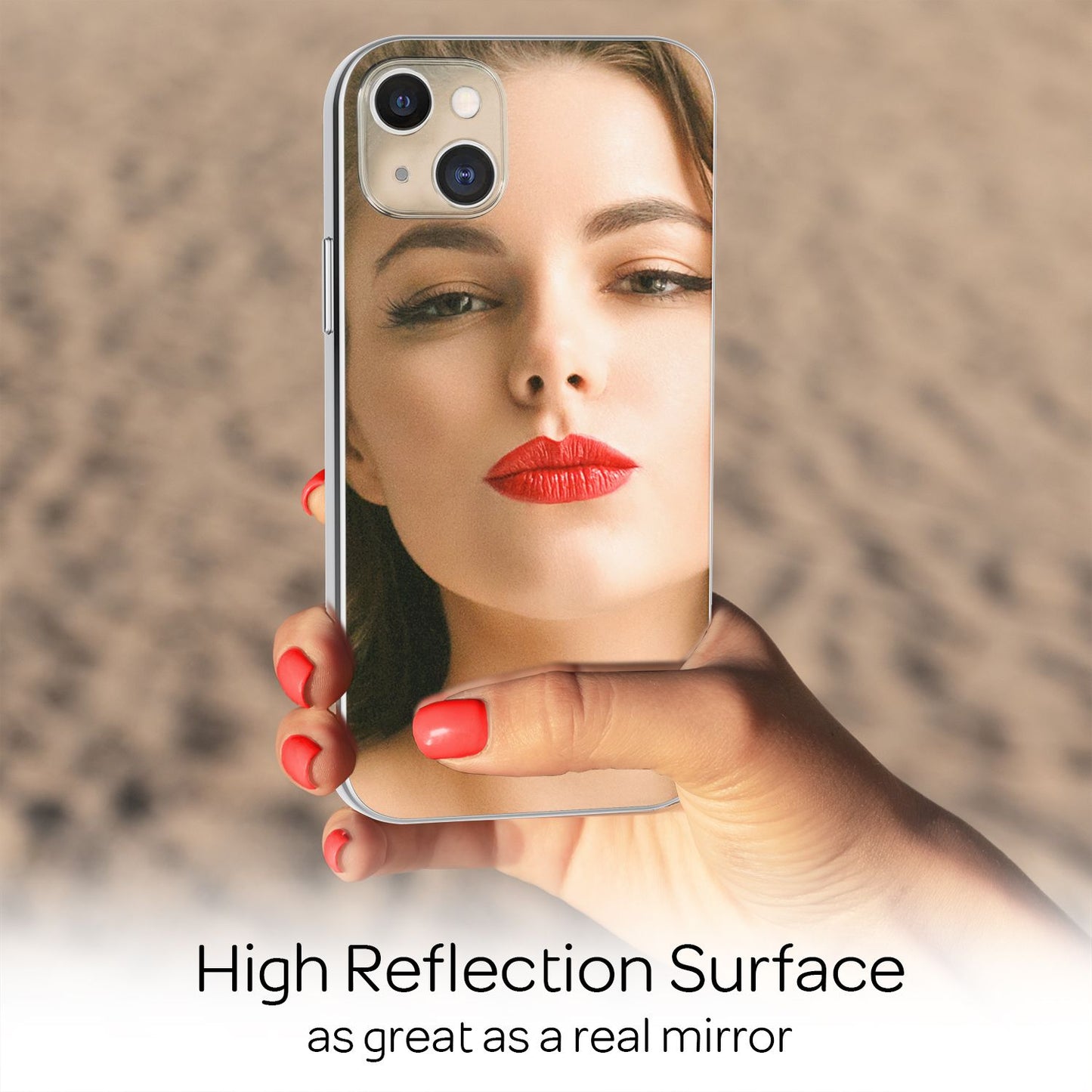 NALIA Spiegel Hart Glas Hülle für  iPhone 13, Mirror Schutz Case Bumper