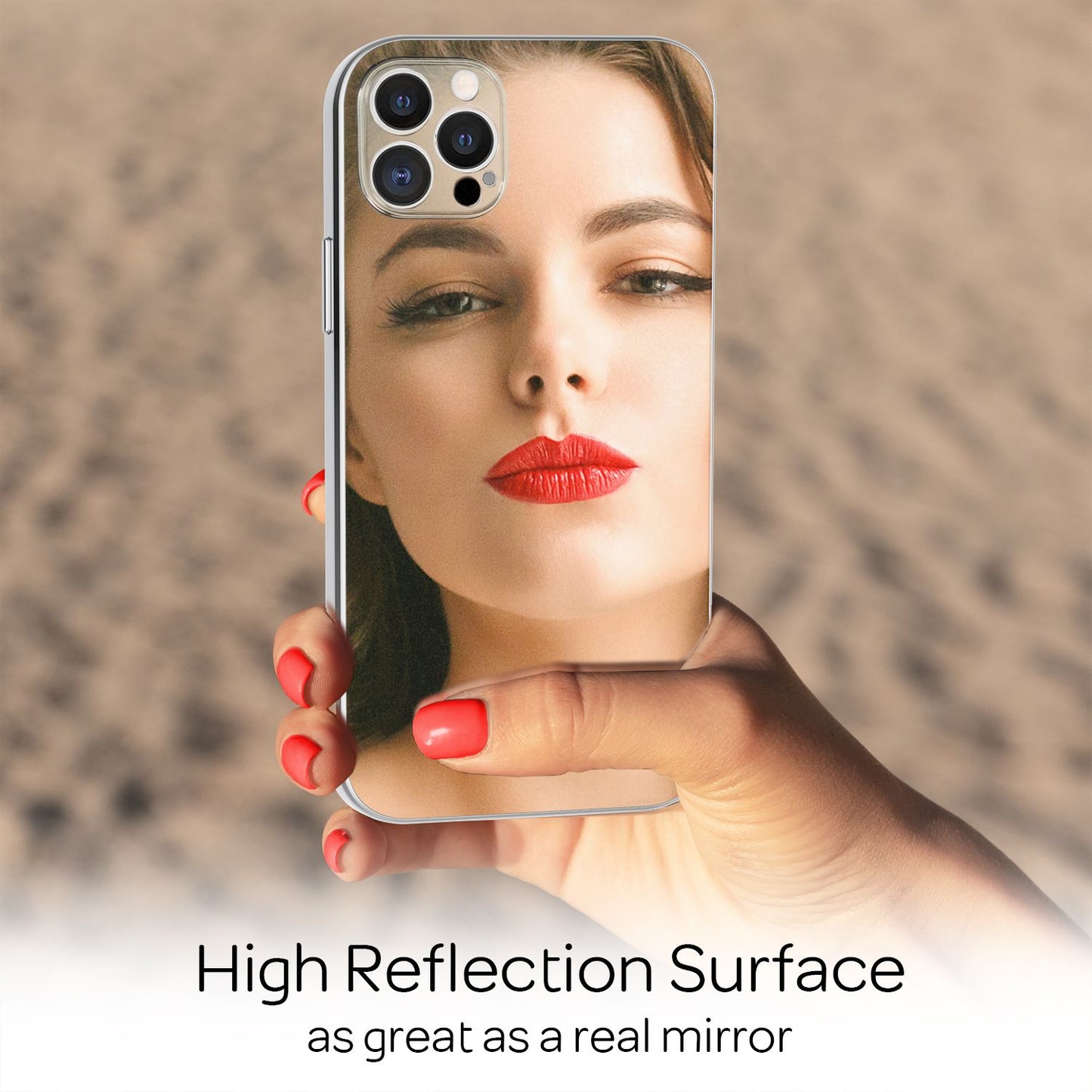 NALIA Spiegel Hart Glas Hülle für  iPhone 13 Pro Max, Mirror Schutz Case Bumper