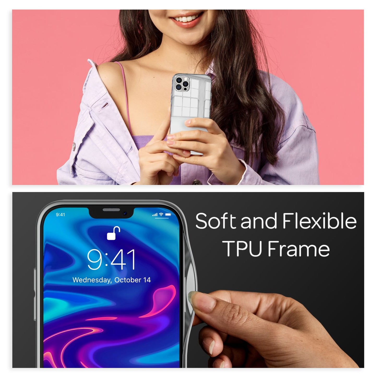 NALIA Spiegel Hart Glas Hülle für  iPhone 13 Pro Max, Mirror Schutz Case Bumper