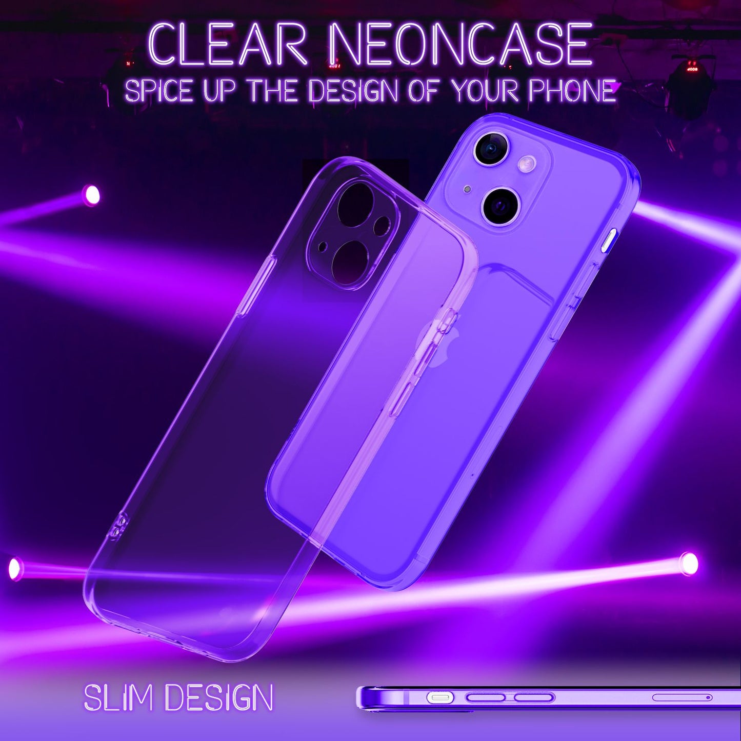 Husă de telefon NALIA Clear Neon - Compatibilă cu iPhone 13 Mini, Material: Silicon Neon, Dimensiune: Compactă