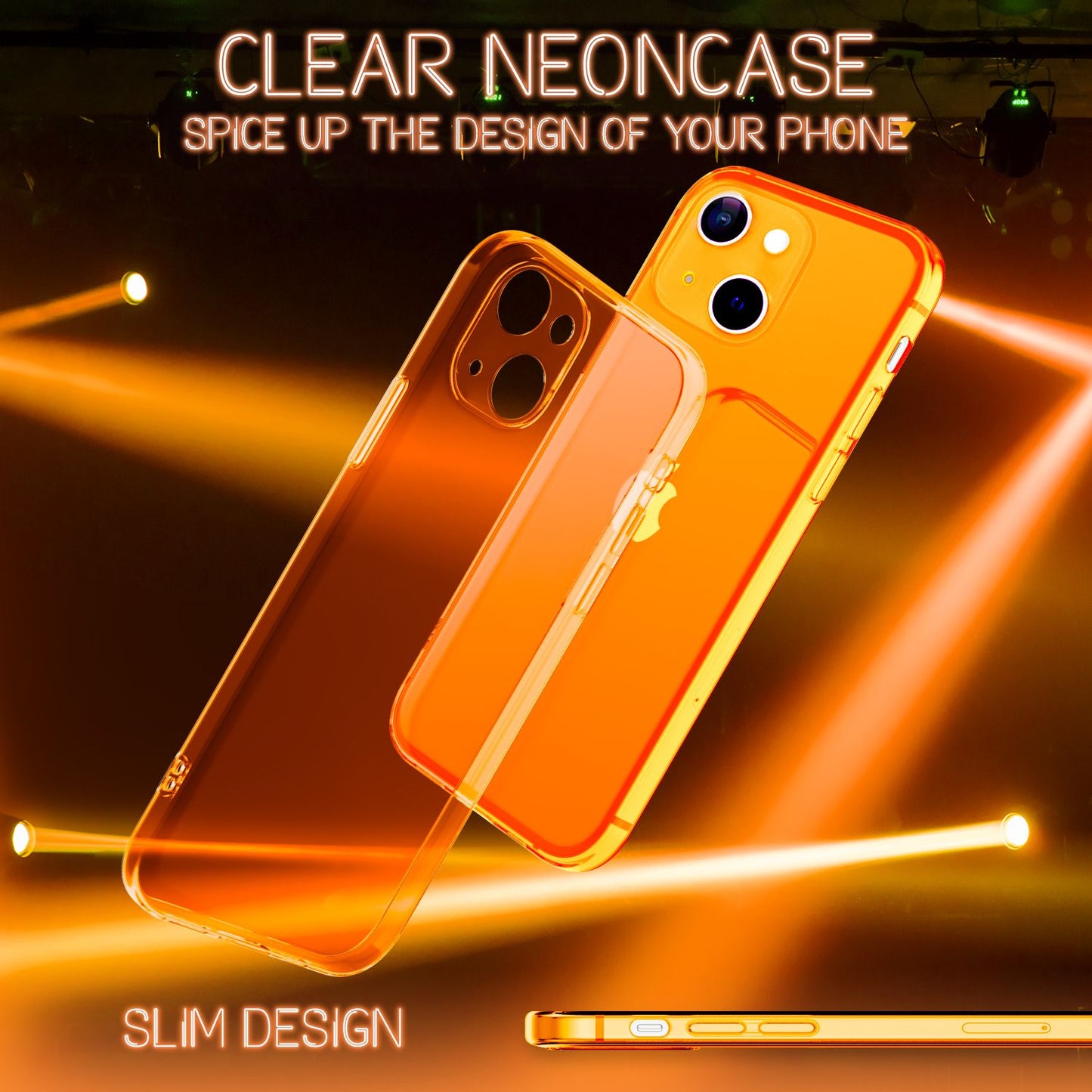NALIA Carcasă transparentă neon Vibe Neon Silicone Case - Compatibilă cu iPhone 13, Material silicon, Culori neon