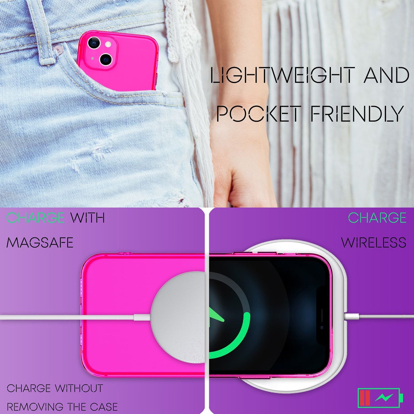 NALIA Carcasă transparentă neon Vibe Neon Silicone Case - Compatibilă cu iPhone 13, Material silicon, Culori neon