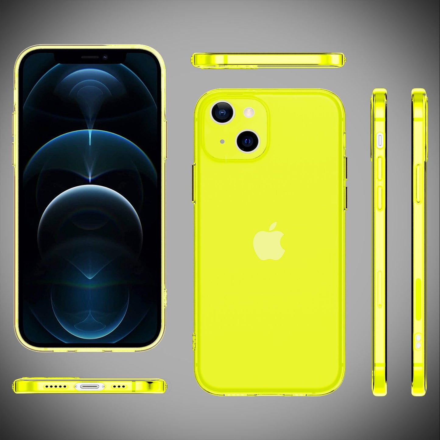 NALIA Carcasă transparentă neon Vibe Neon Silicone Case - Compatibilă cu iPhone 13, Material silicon, Culori neon