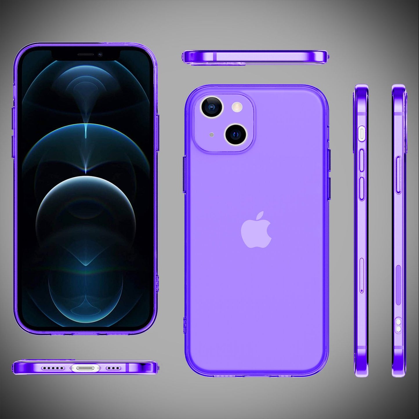 NALIA Carcasă transparentă neon Vibe Neon Silicone Case - Compatibilă cu iPhone 13, Material silicon, Culori neon
