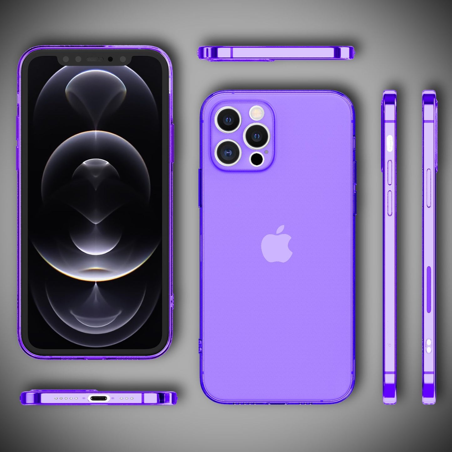 Husă de telefon NALIA Clear Neon pentru iPhone 13 Pro, husă transparentă colorată