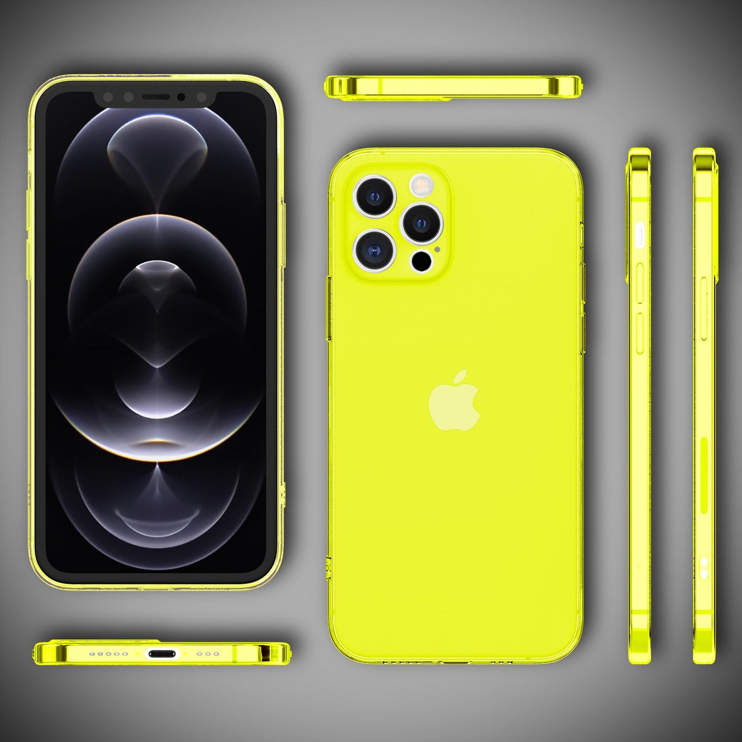 Husă de telefon NALIA Clear Neon pentru iPhone 13 Pro, husă transparentă colorată