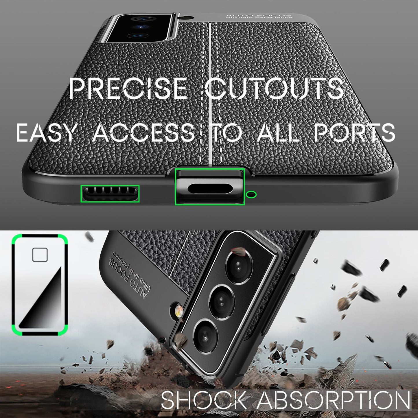 Husă NALIA din piele pentru Samsung Galaxy S22 - Anti-amprentă, silicon TPU antiderapant