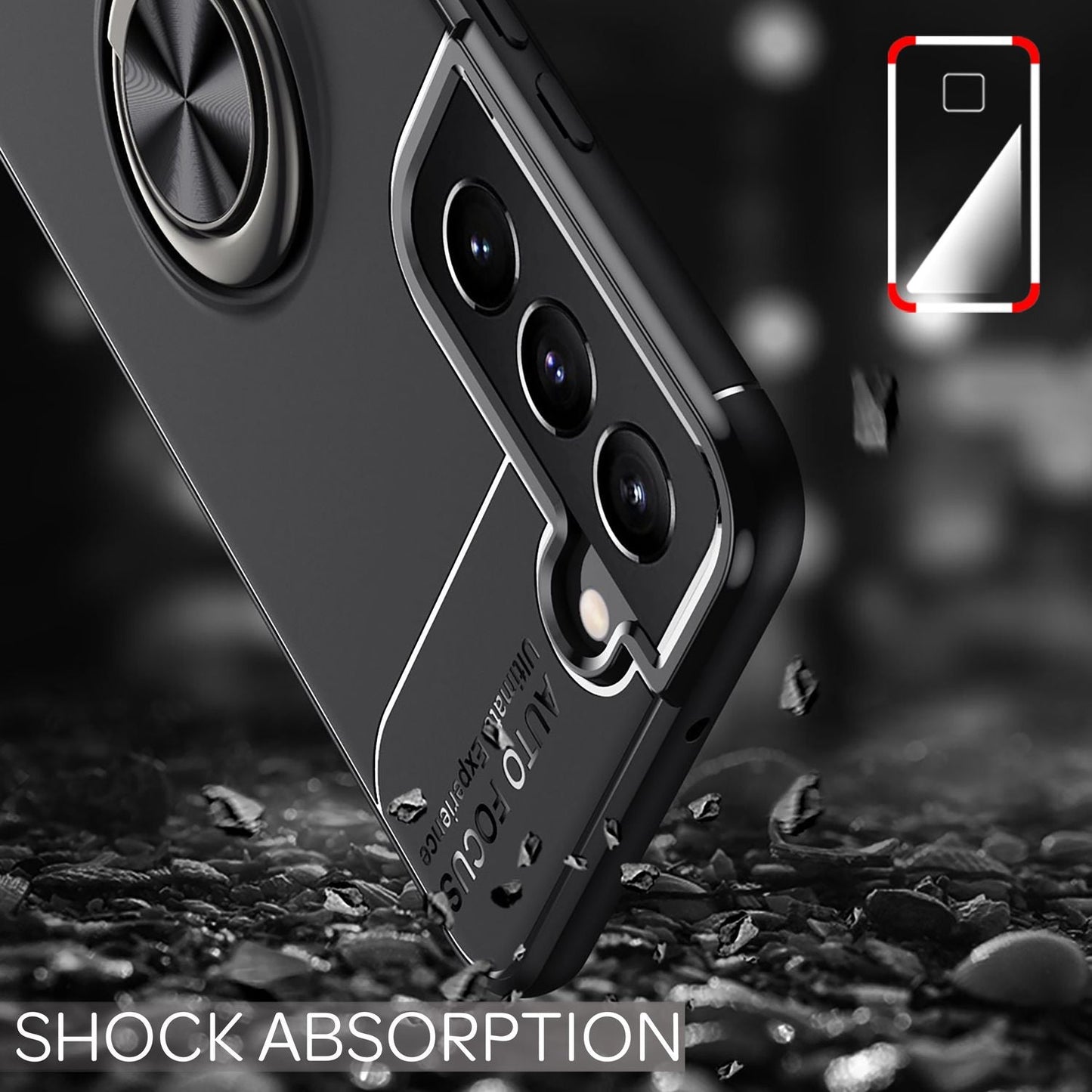 NALIA Grip360 Husă pentru inele cu suport de 360°, design mat - funcție de suport, suport pentru mașină