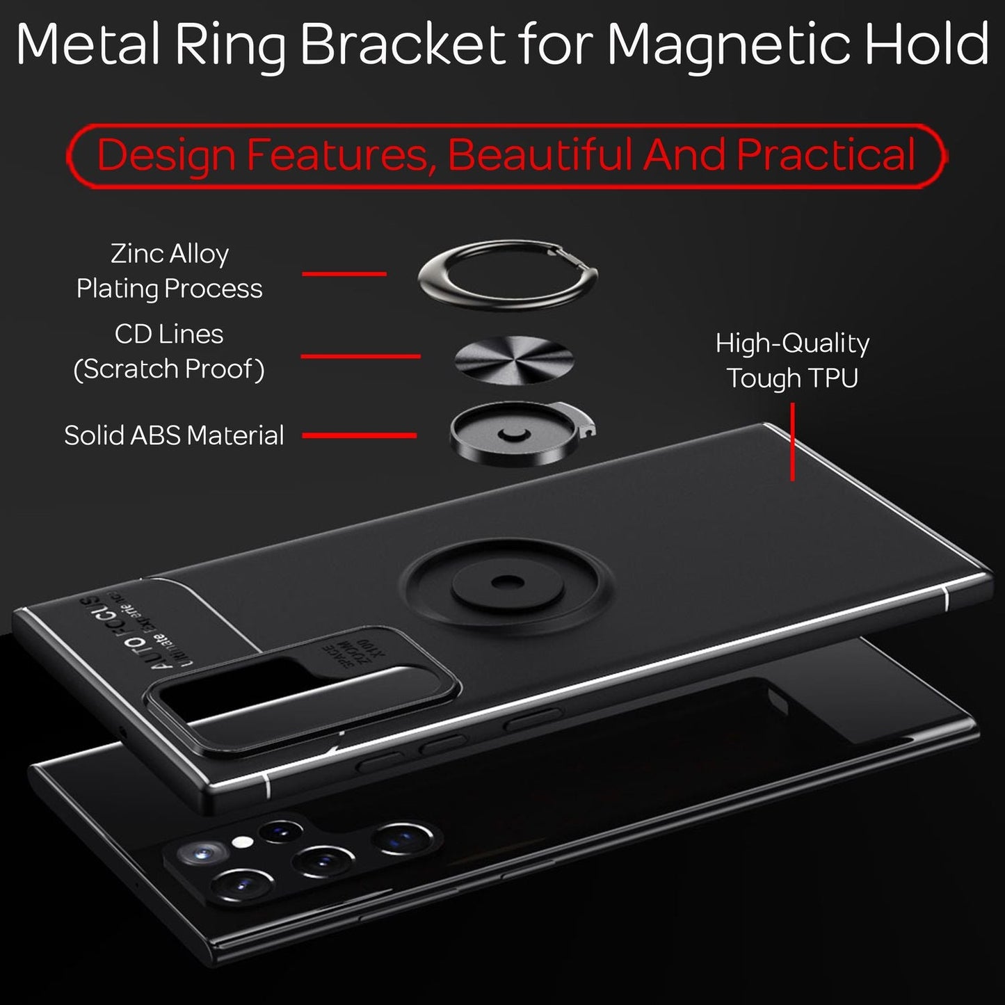 NALIA Ringhülle für Samsung Galaxy S22 Ultra