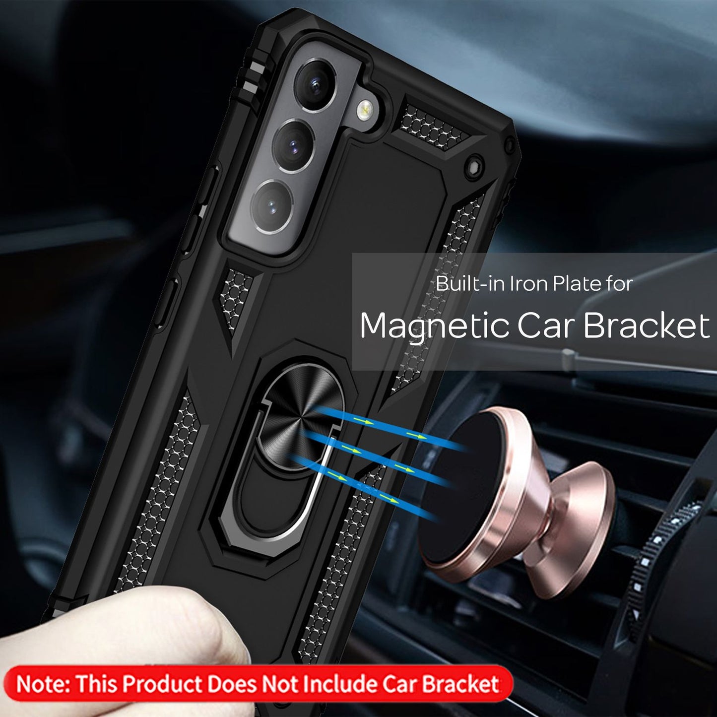 NALIA Military-Style Ringhülle für Samsung Galaxy S22 Plus, Extrem Schützend Stoßfest Robust, 360° Ring für Aufsteller