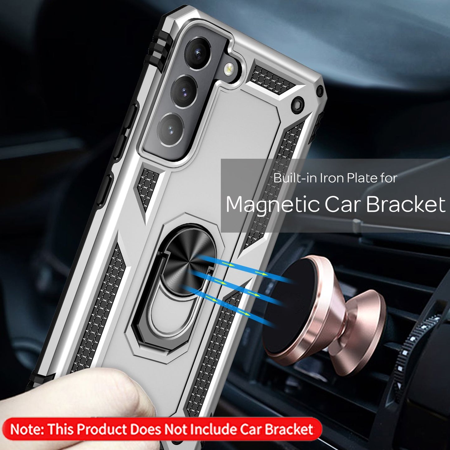 NALIA Military-Style Ringhülle für Samsung Galaxy S22 Plus, Extrem Schützend Stoßfest Robust, 360° Ring für Aufsteller