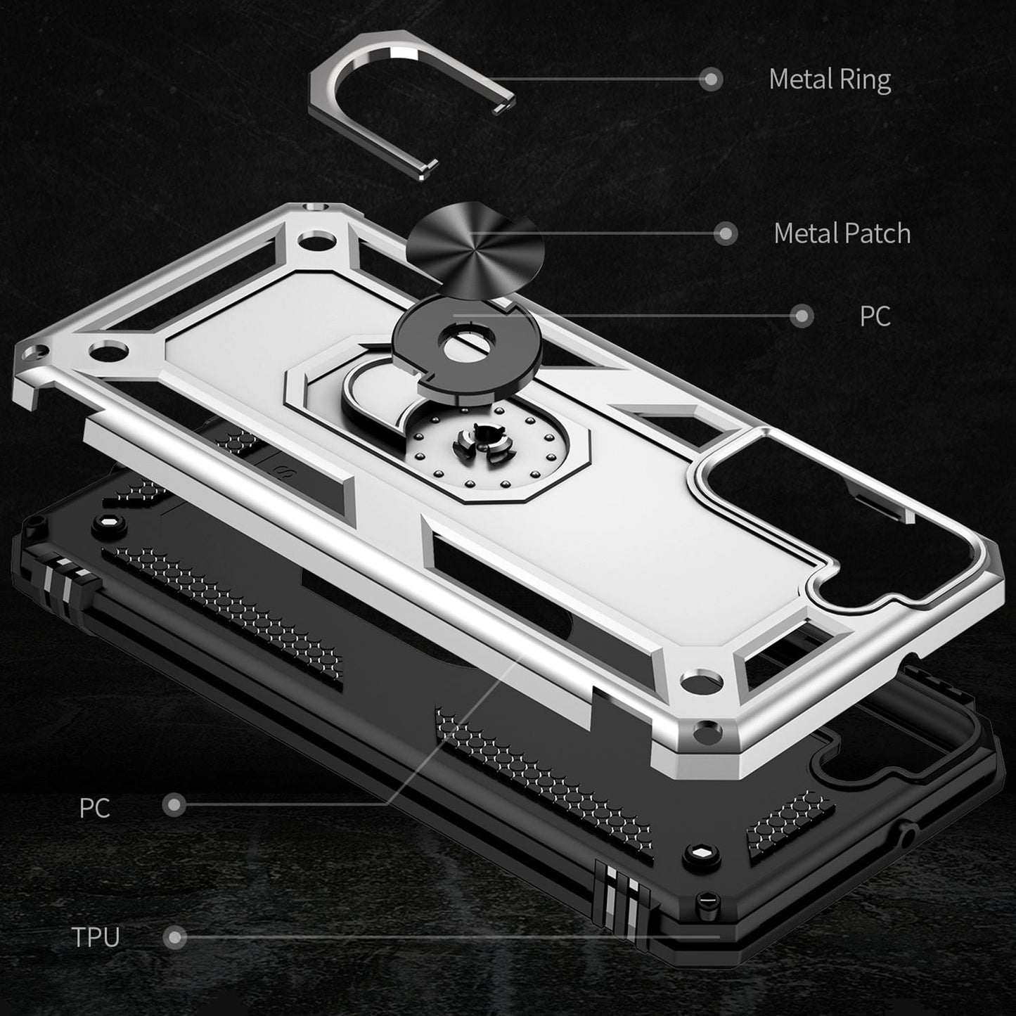 NALIA Military-Style Ringhülle für Samsung Galaxy S22 Plus, Extrem Schützend Stoßfest Robust, 360° Ring für Aufsteller