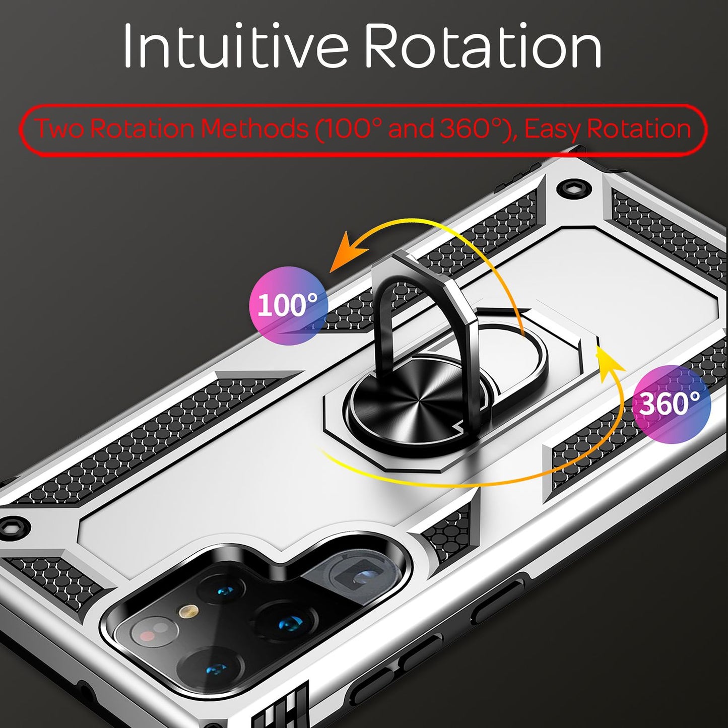 NALIA Military-Style Ringhülle für Samsung Galaxy S22 Ultra, Extrem Schützend Stoßfest, 360° Ring für Aufsteller