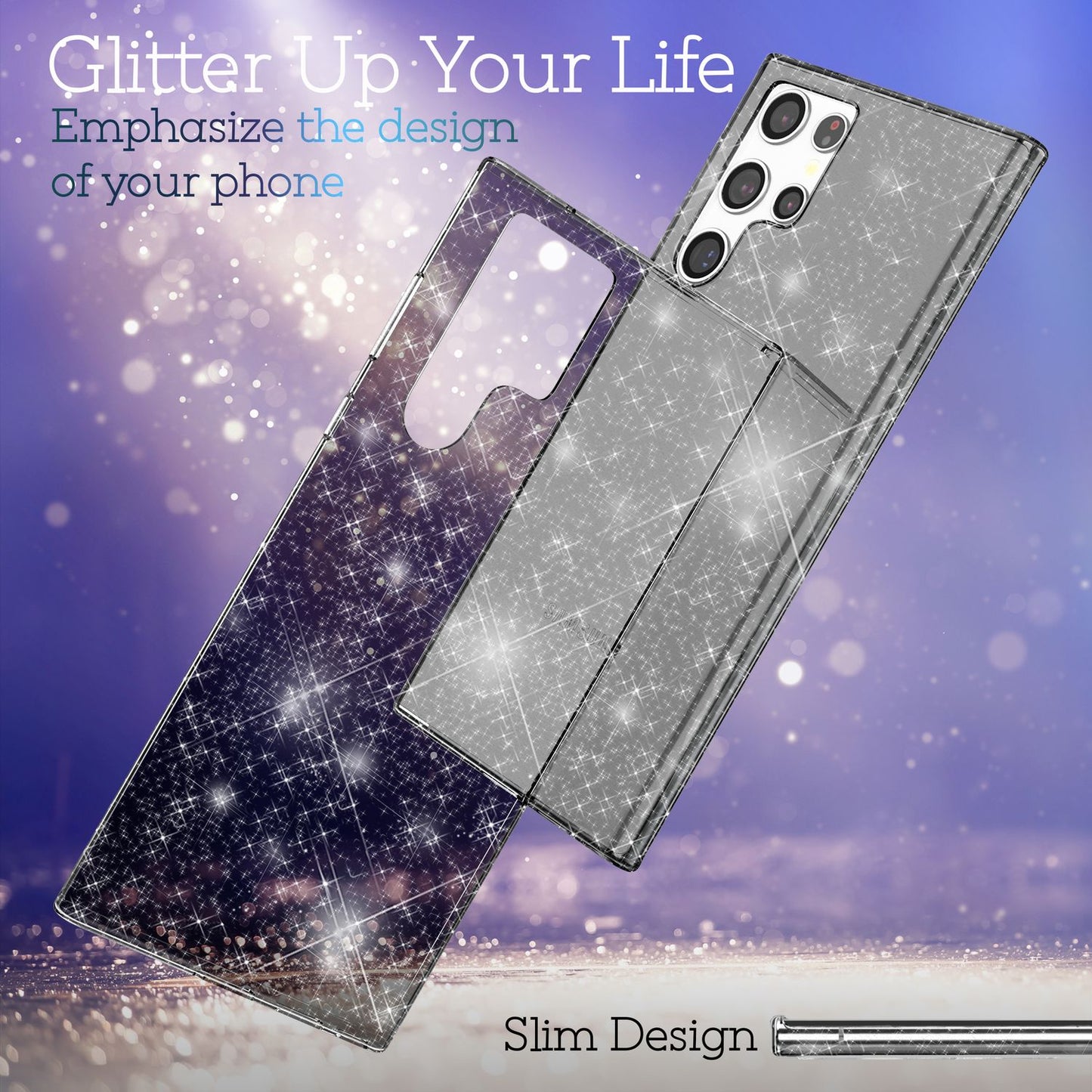 Husă NALIA Dazzlin Glitter - Dimensiune Galaxy S22 Material Ultra Transparent Design Glitter